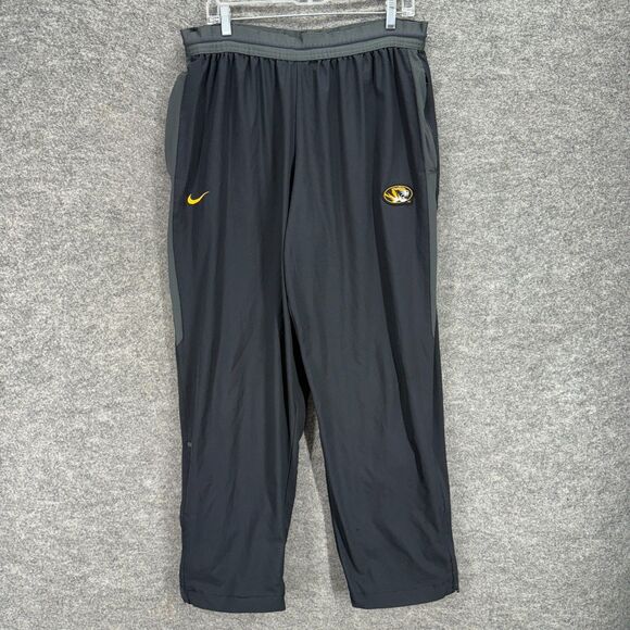 Nike Activewear Track Pants Men XL Black Mid Rise Drawstring Mizoo Pocket - Picture 1 of 8